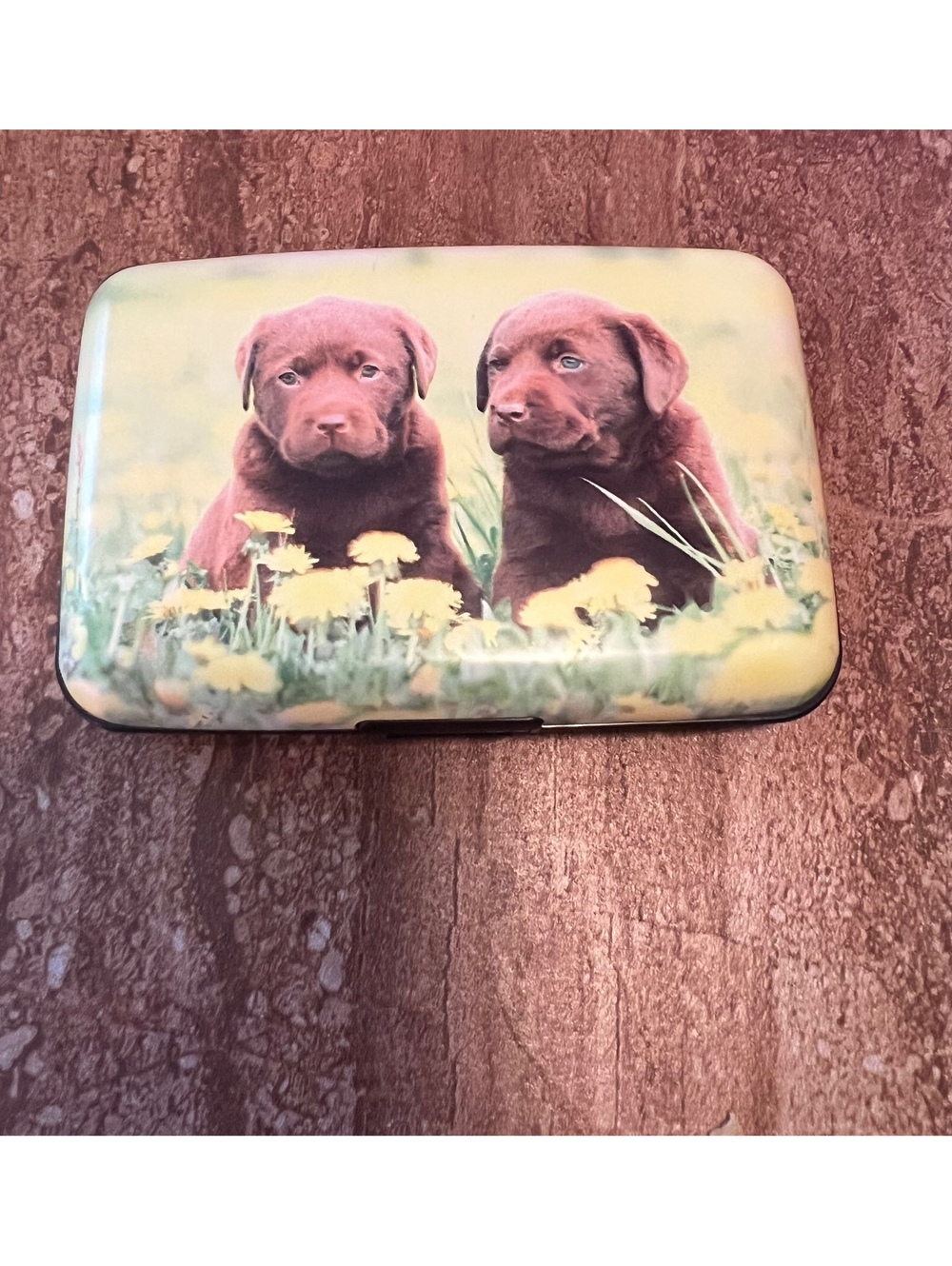 Armored Wallet with Labrador Puppies Print